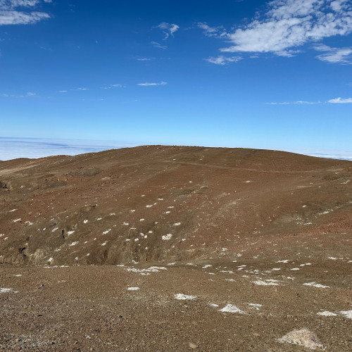 View to the SW of structures worked by ancient miners.