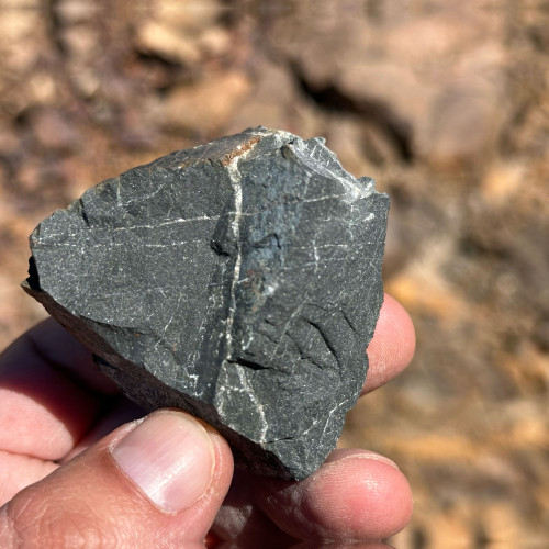 Millimetric to centimetric quartz and epidote veinlets with the presence of limonites.