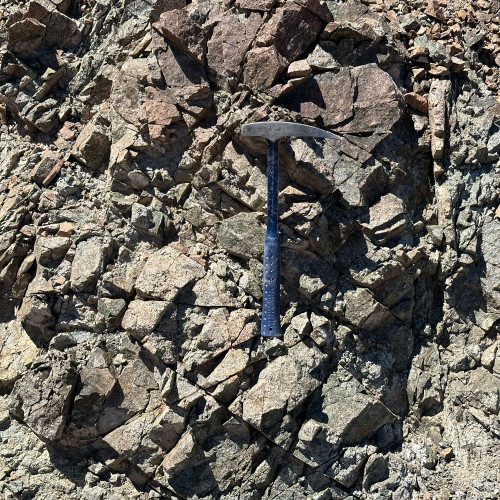 Stockwork in diorite with quartz and epidote veinlets.