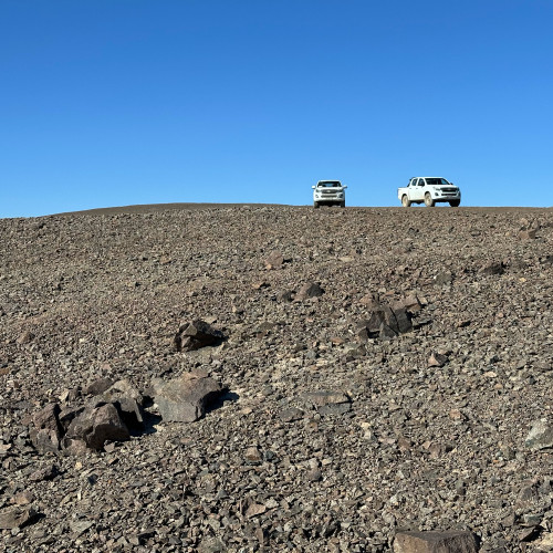 Coverage with small outcrops of diorites with stockwork